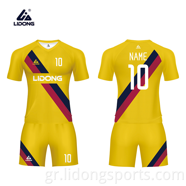 Προσαρμοσμένο λογότυπο φτηνό ποδόσφαιρο ποδόσφαιρο ποδοσφαίρου ποδοσφαίρου Soccerjersey Printed Soccer Uniform Set